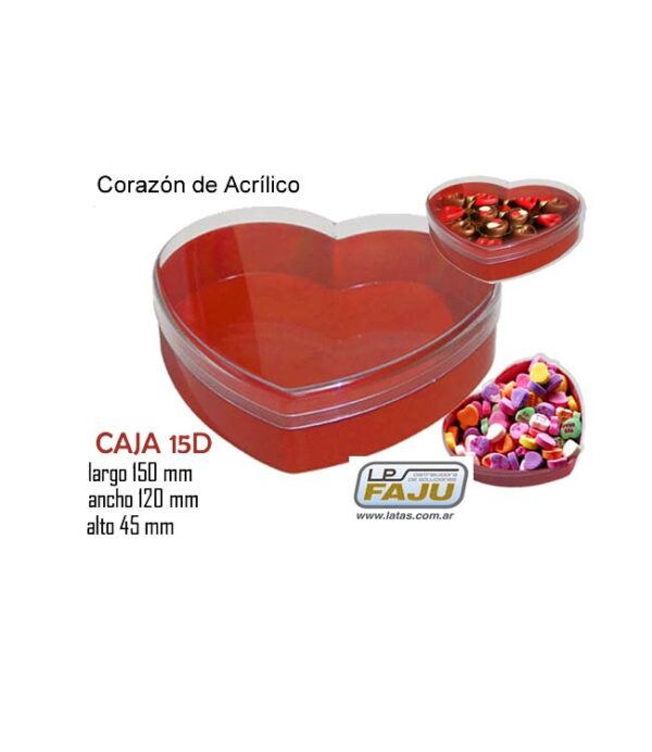 caja corazon acrilico