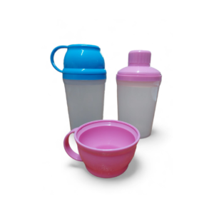 Cantimplora infantil con tapa a rosca y taza 350ml . Rosa y Celeste. Medida 15cm de alto (incluye tapa x 6cm de base